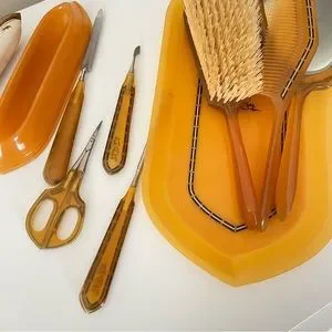 Accessories | Vintage Set Of 9 Womens Amber Pyralin Labelle 
